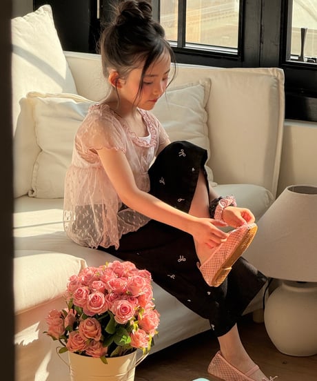 72[予約]ninibello ribbon sugar denim pants