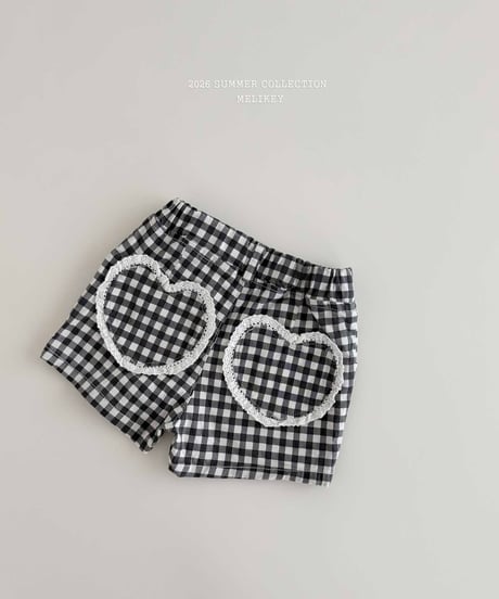 41[予約]melikey check heart pants