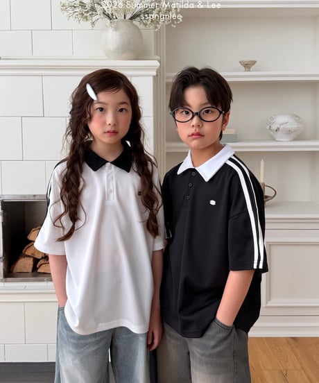 49[予約]matilda&lee airy two line collar tee