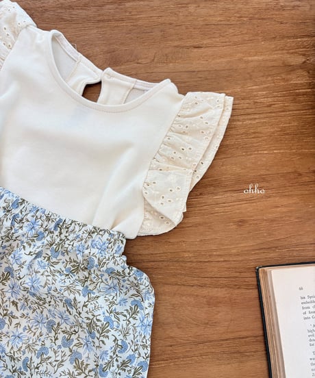 13[予約]ohho angel embroidered wing tee