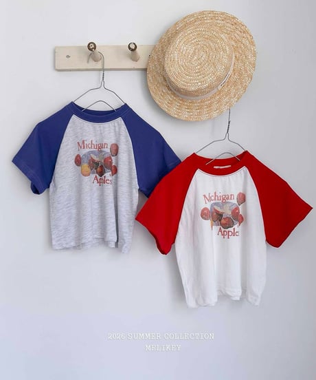 58[予約]melikey apple raglan t-shirt