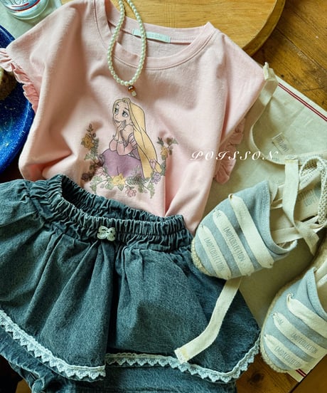 12[予約]poisson black denim skirt pants