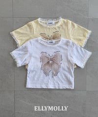 16[予約]ELLYMOLLY slab ribbon t-shirt