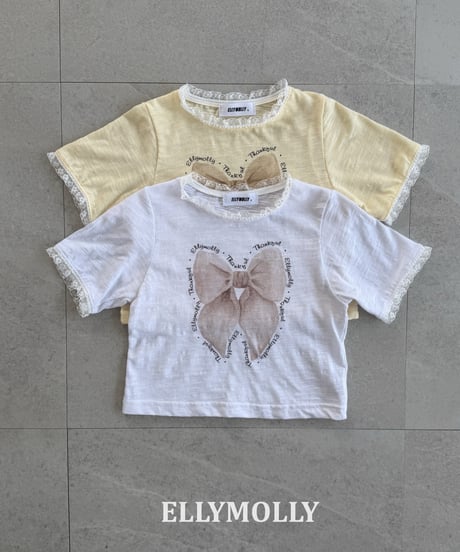 16[予約]ELLYMOLLY slab ribbon t-shirt