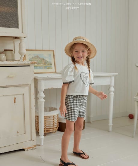 41[予約]melikey check heart pants