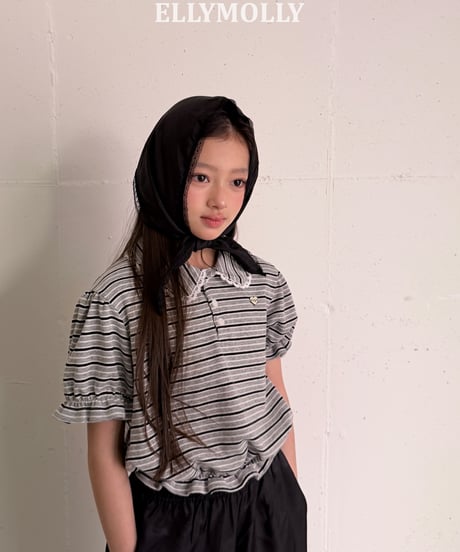 252[予約]ELLYMOLLY curling collar frill t