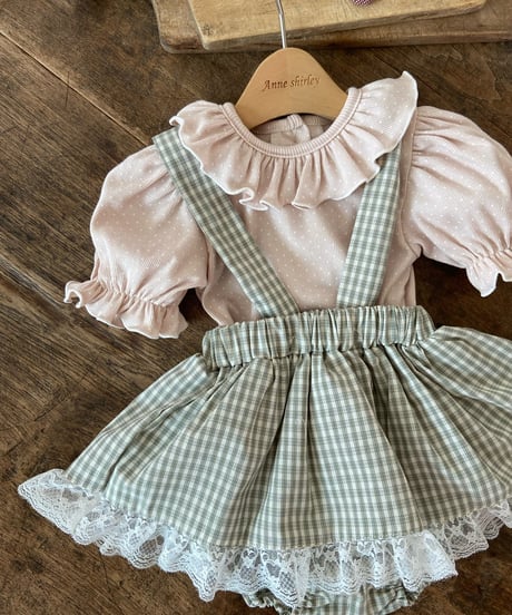 21[予約]anneshirley grayish frill dot t-shirt