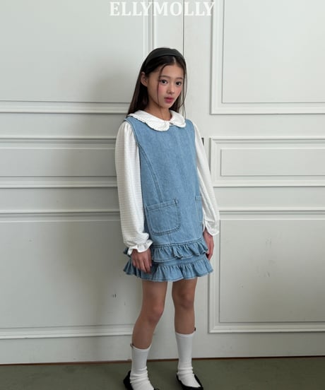 264[予約]ELLYMOLLY denim little pocket ops