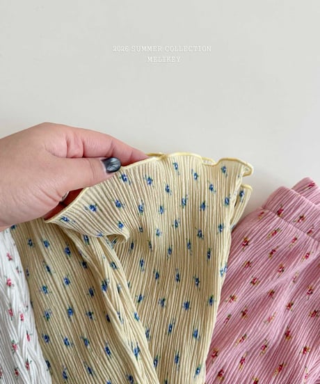 33[予約]melikey flower pleats pants