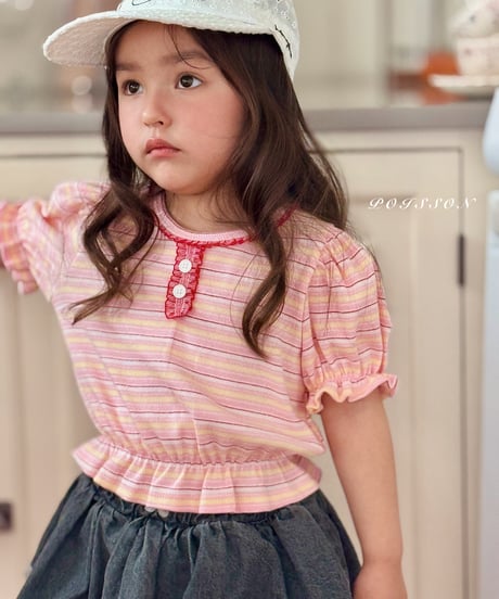 3[予約]poisson border puff tee