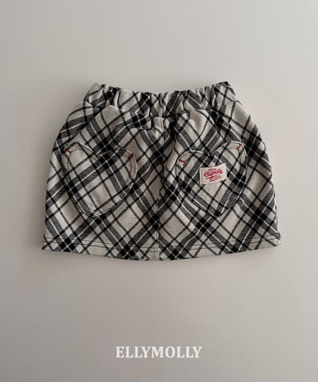 261[予約]ELLYMOLLY slash check skirt