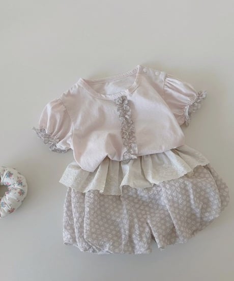 6[予約]mydaughter flower pink bloomer set