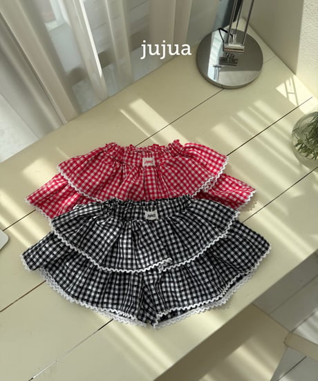 12[予約]jujua check skirt pants