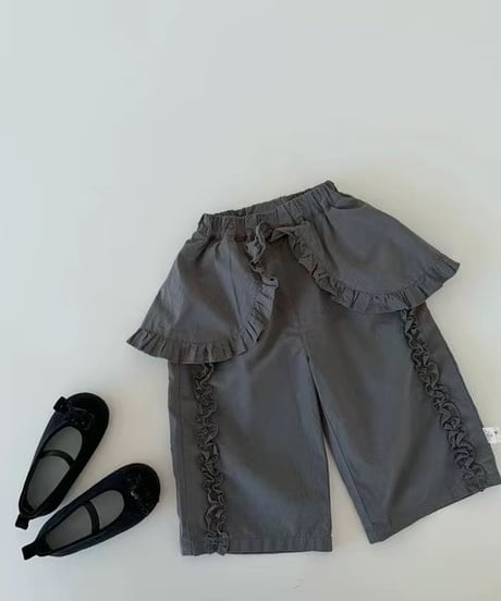 12[予約]mydaughter ruffle line wide pants