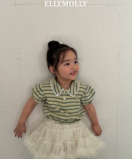 252[予約]ELLYMOLLY curling collar frill t