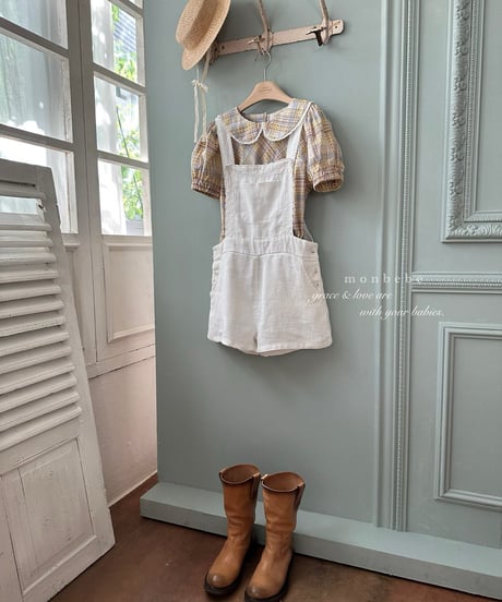 85[予約]monbebe pure linen suspender pants(adult)