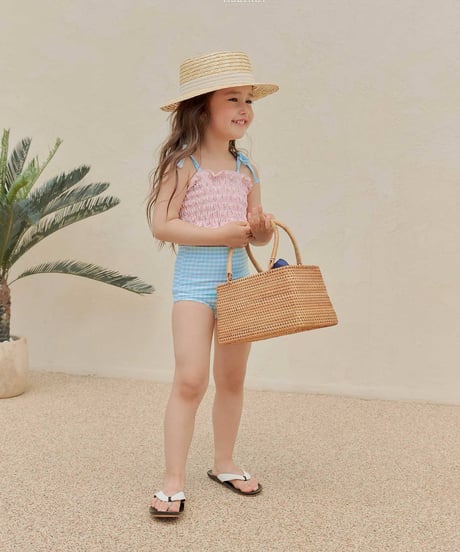 76[予約]melikey lily check swim set