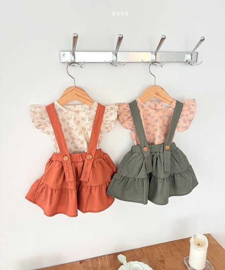 41[予約]ohho forest shirred strap skirt