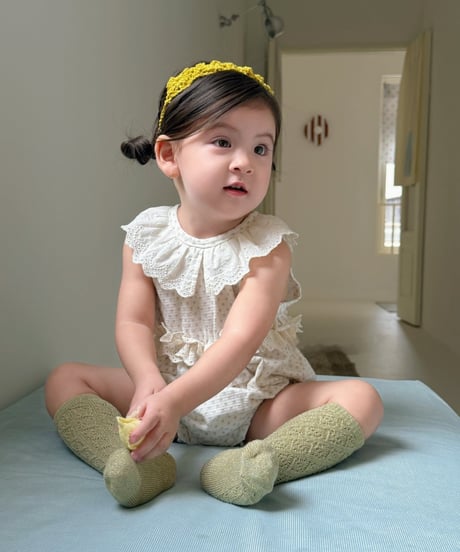 19[予約]mydaughter sweat dot frill romper