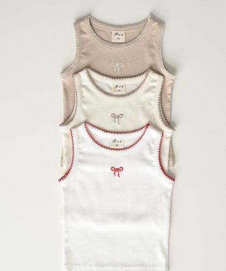 23[予約]Roa ribbon embroidery tank top