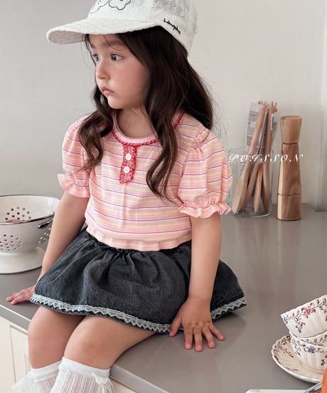 3[予約]poisson border puff tee