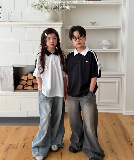 49[予約]matilda&lee airy two line collar tee