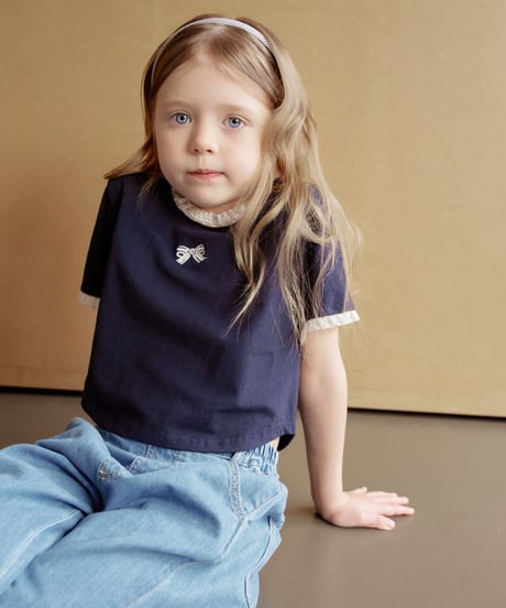 12[予約]momoann ribbon lace tee