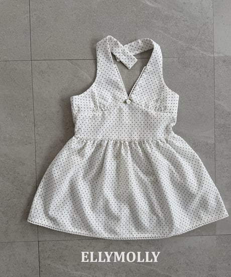 40[予約]ELLYMOLLY dot holter dress