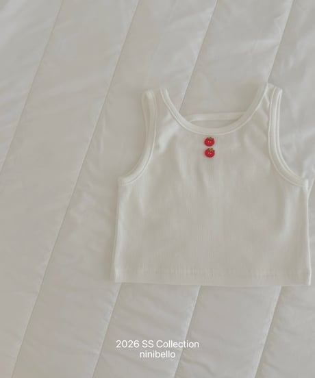107[予約]ninibello tomato button sleevelesss top(baby)