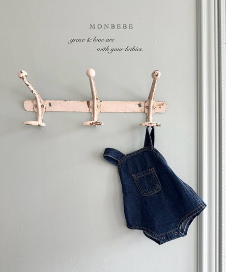 29[予約]monbebe bongbong denim overall pants