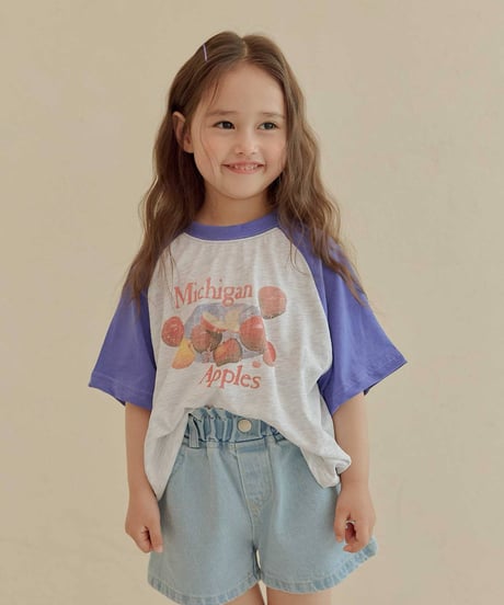58[予約]melikey apple raglan t-shirt