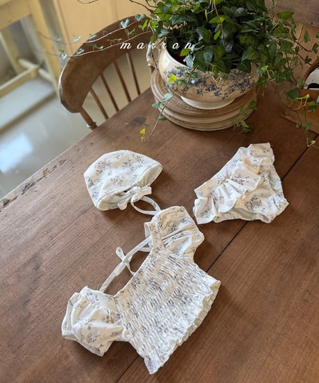 69[予約]marron flower swimwear(XS-L)
