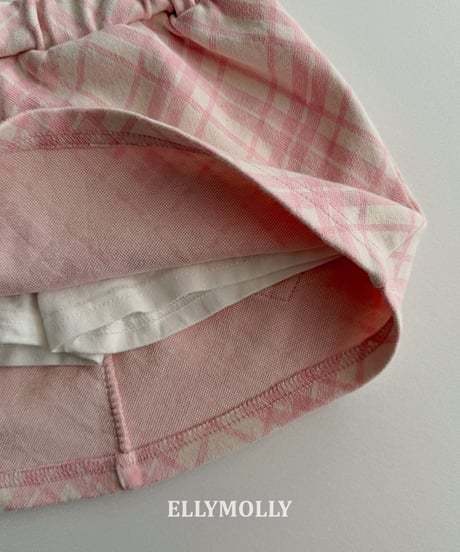 261[予約]ELLYMOLLY slash check skirt