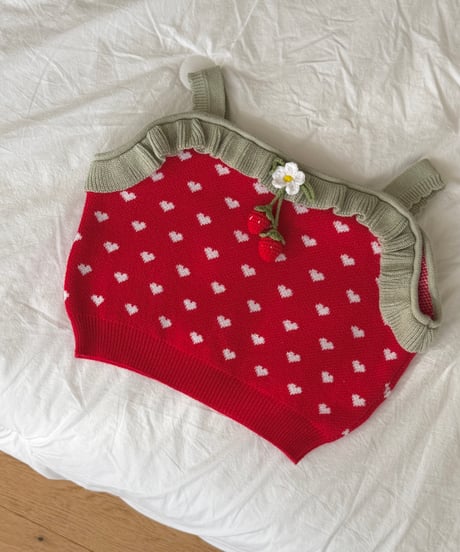 74[予約]ninibello heart berry knit