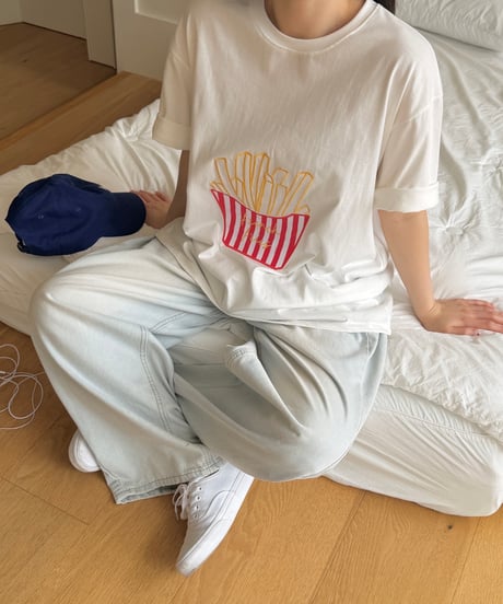 18[予約]ninibello french fries short sleeve t-shirt(adult)