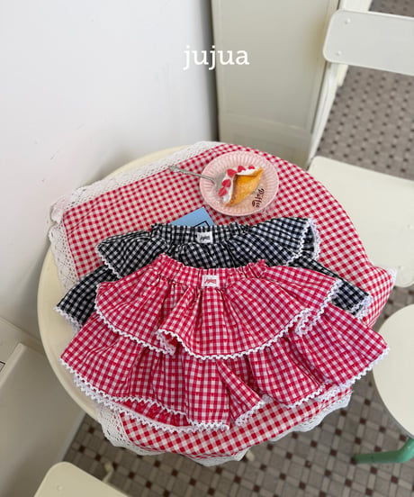 12[予約]jujua check skirt pants