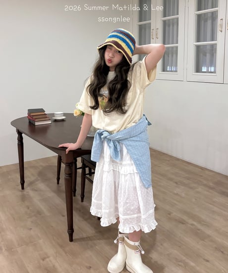 55[予約]matilda&lee eyelet long skirt