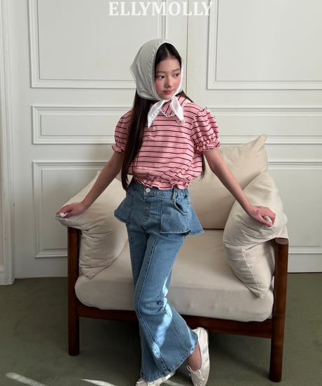 252[予約]ELLYMOLLY curling collar frill t