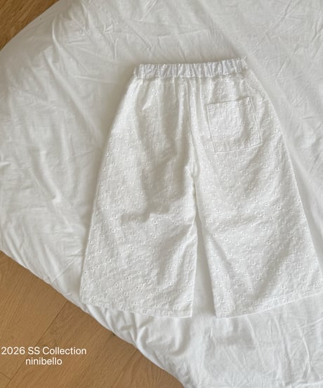 49[予約]ninibello mori punching eyelet pants