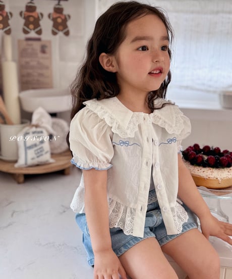 2[予約]poisson ribbon embroidery blouse