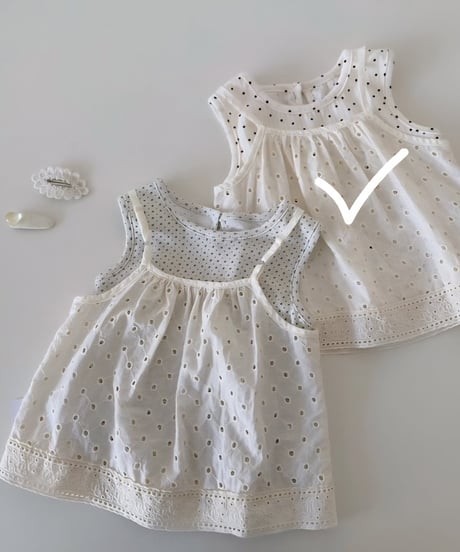 42[予約]mydaughter white dot bloom tee set