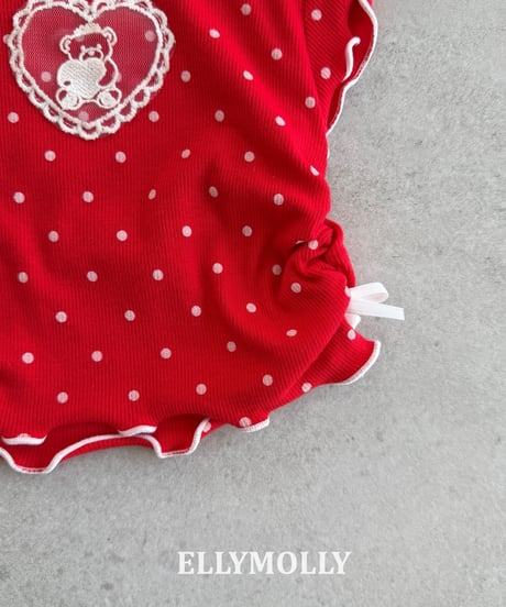 11[予約]ELLYMOLLY dot me shirring t-shirt