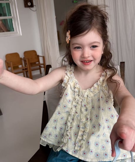77[予約]aiai curly print sleeveless top