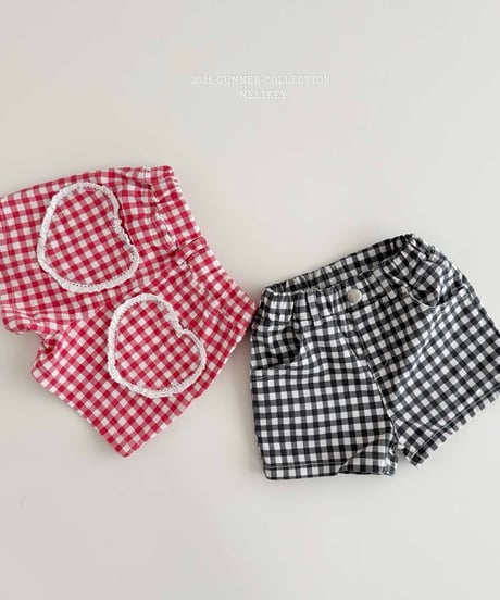 41[予約]melikey check heart pants