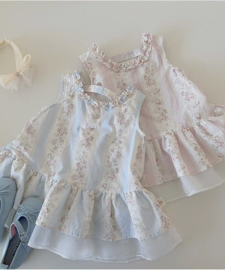 2[予約]mydaughter flower frill sleeveless dress