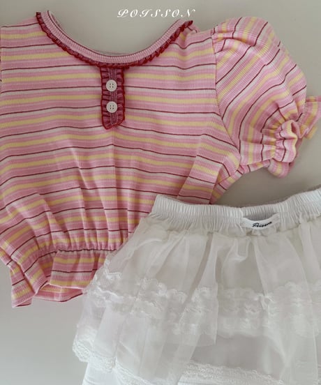 3[予約]poisson border puff tee
