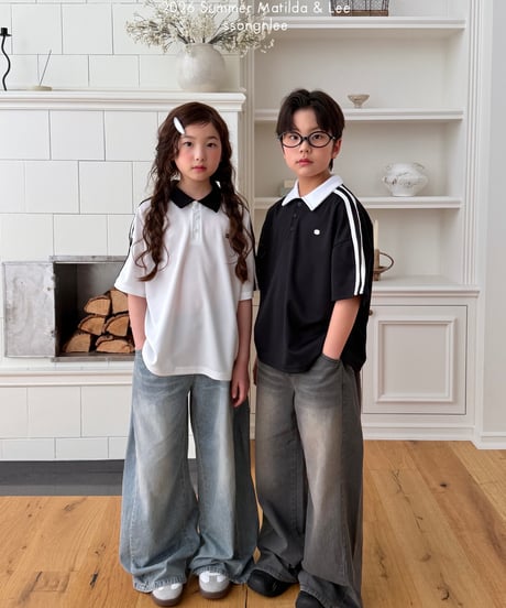 49[予約]matilda&lee airy two line collar tee