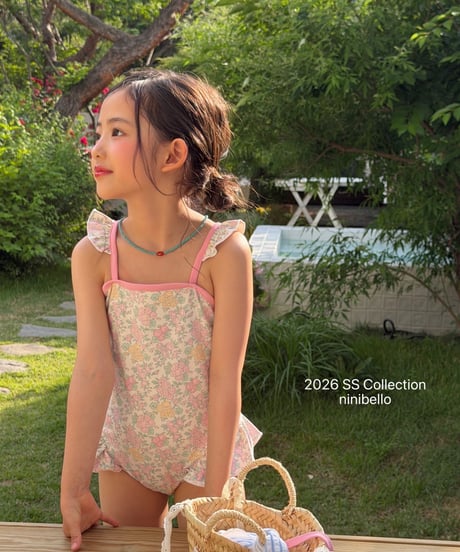 99[予約]ninibello rosie berry swimwear bonnet set