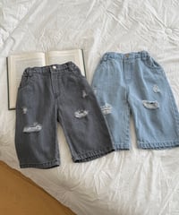 69[予約]ninibello damaged ice denim pants
