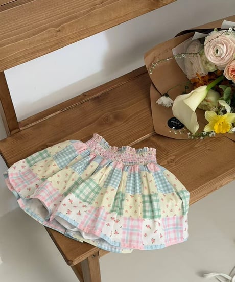 95[予約]aiai patch lovely flare skirt